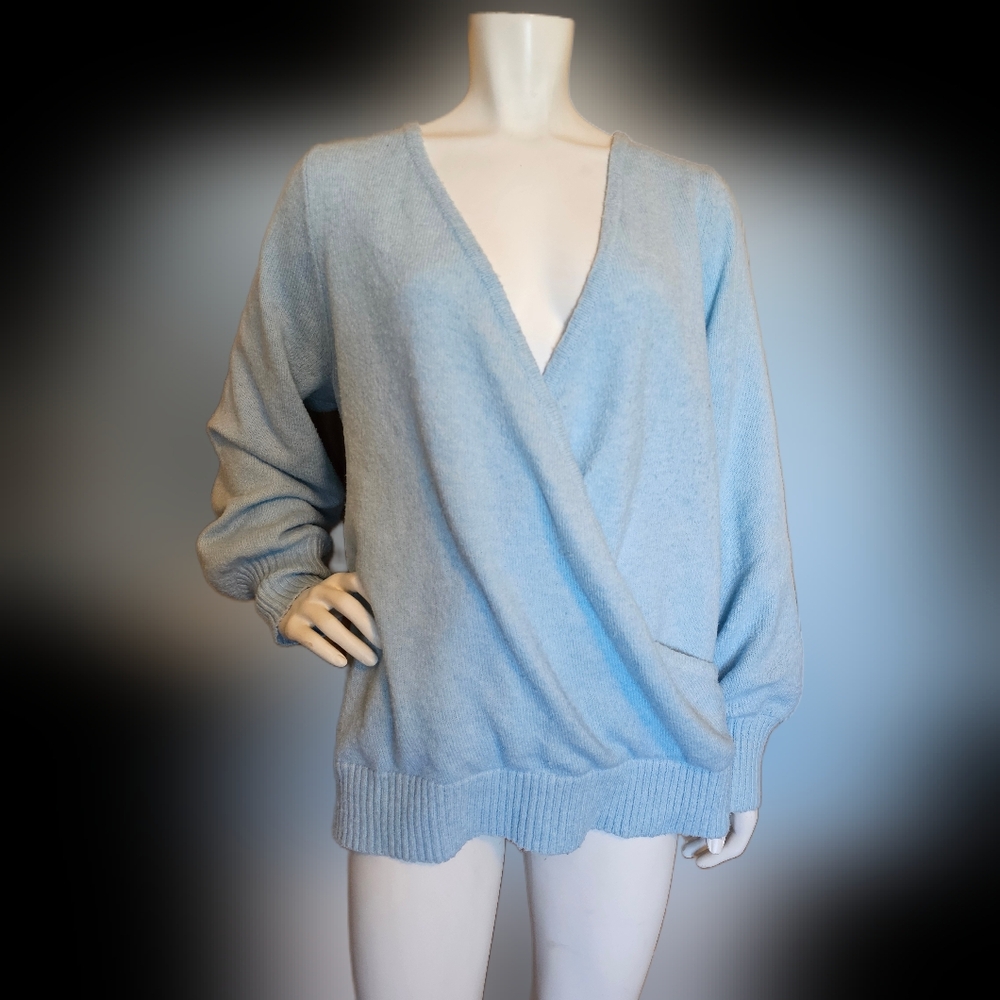 torrid Light Blue Surplice V-Neck Sweater